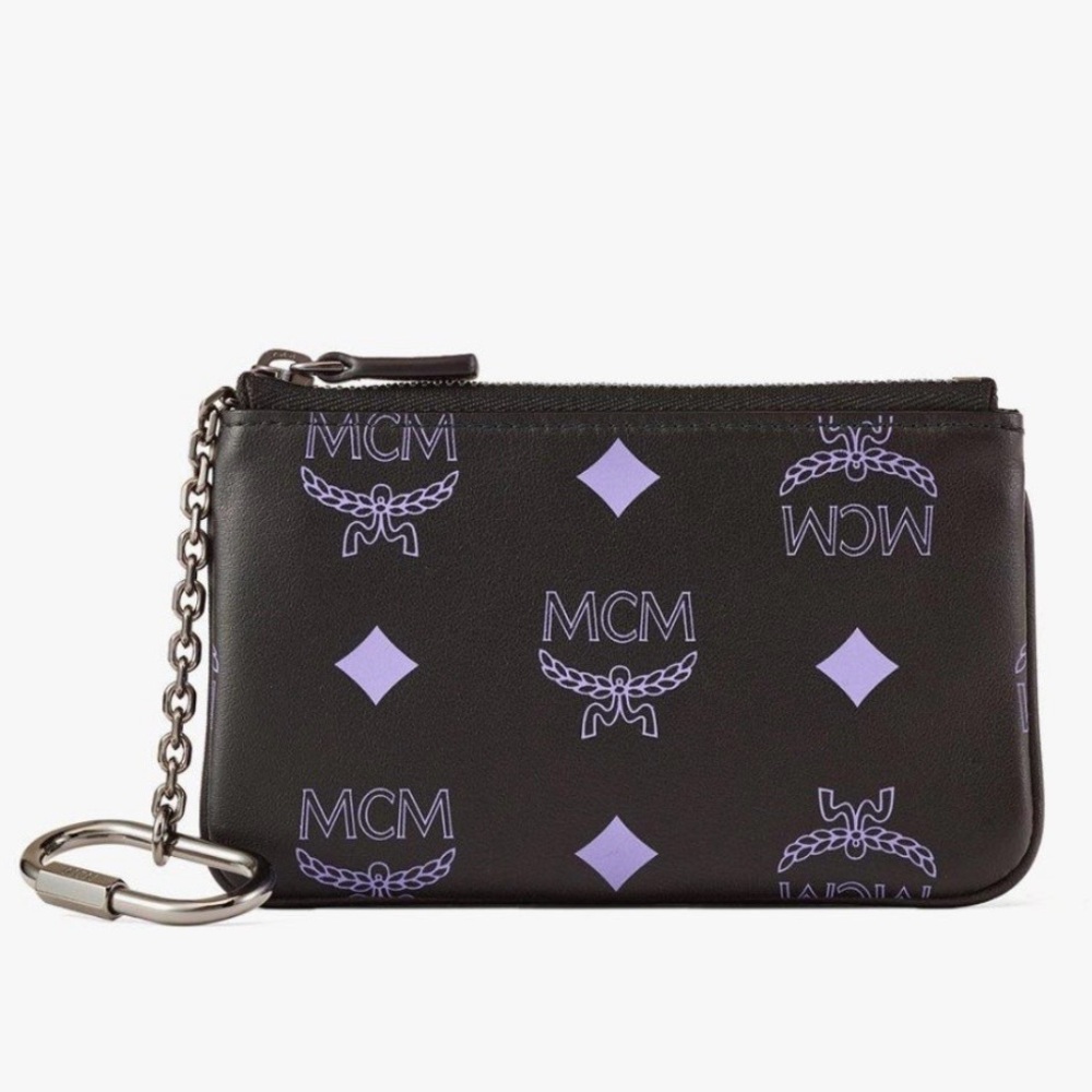 MCM Key Pouch in Color Splash Logo Leather